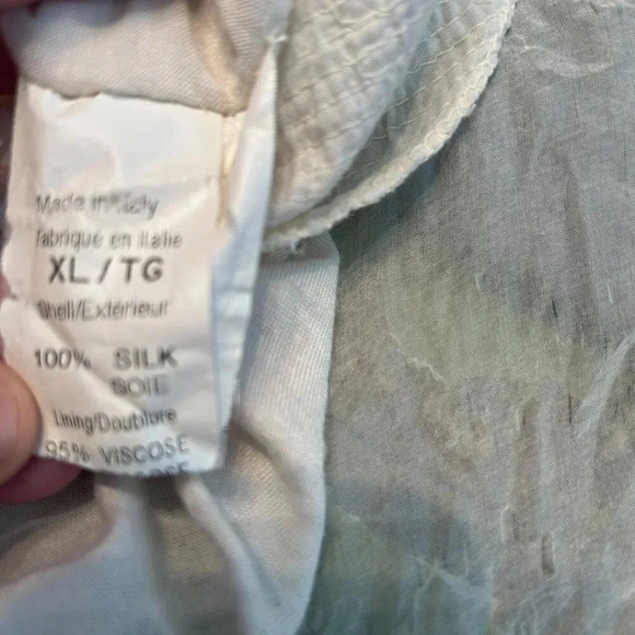 Vintage Italy Two Tier‎ Silk Dress Ivory Sequins Flowy Chiffon Sleeveless LWD - Picture 7 of 10